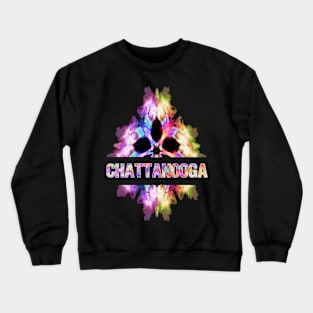 Chattanooga Tie Dye Watercolor Gift Souvenir Crewneck Sweatshirt